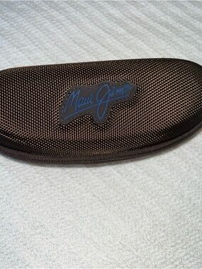 Maui Jim Brown Woven Sunglasses Case with Blue Logo